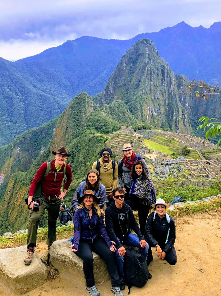 Group with Machu Picchu in the background
