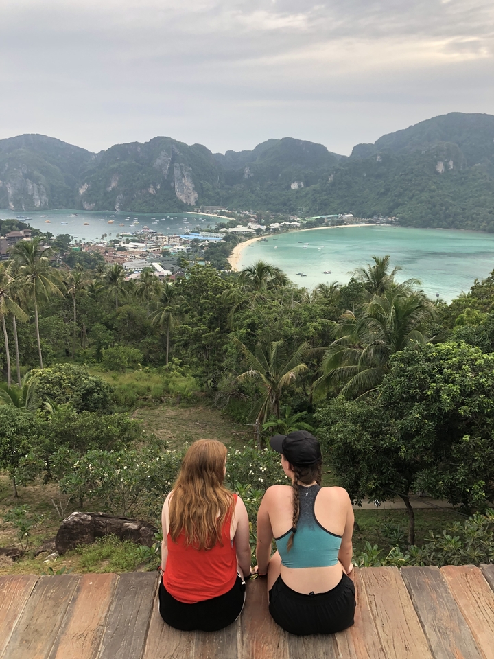 Panoramic view of a bay from above