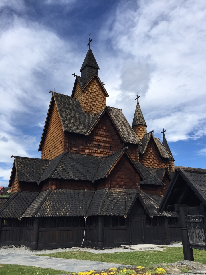 Traditional wooden stave church.