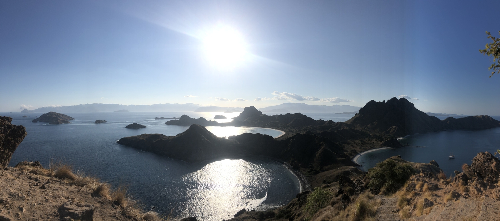 Spectacular coastline view with mountains and the ocean.
