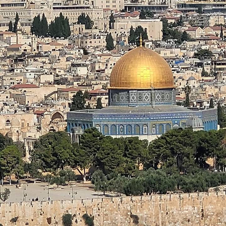 Célèbre dôme doré sur fond d'immeubles urbains.