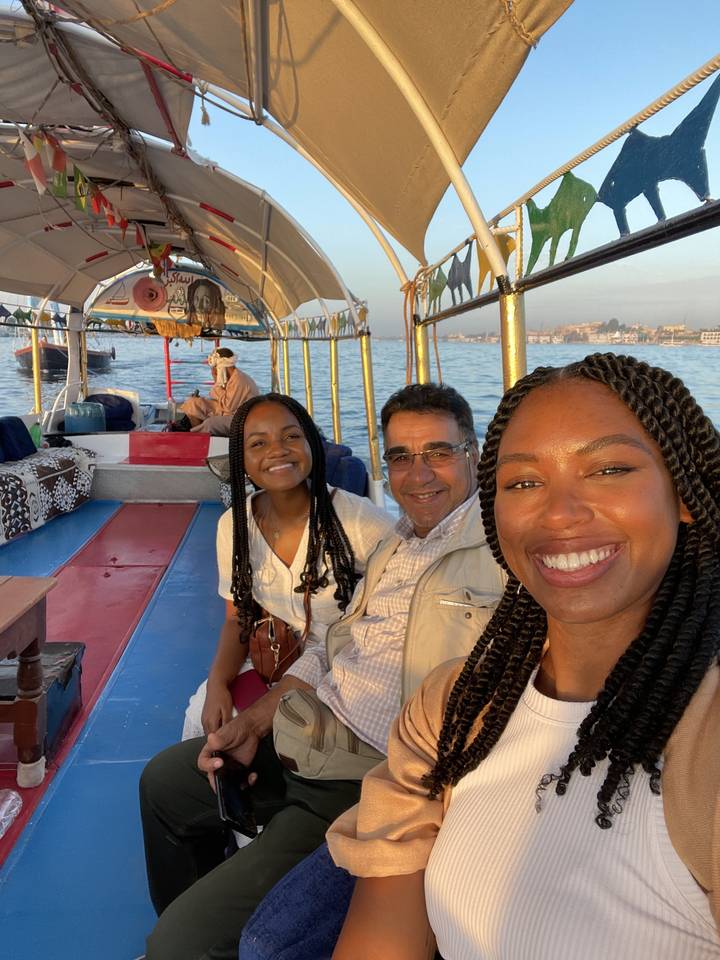 People on a boat ride.