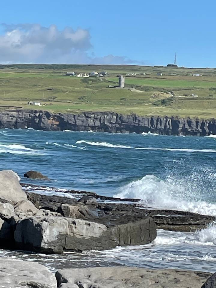 Coastal landscape with cliffs and sea