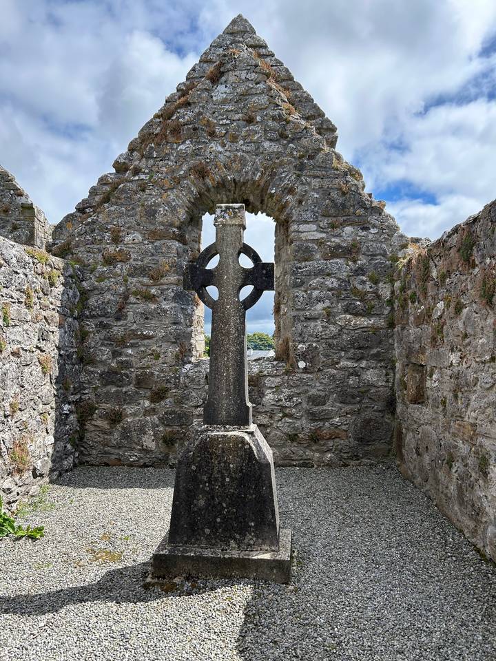 Stone cross in a church ruin