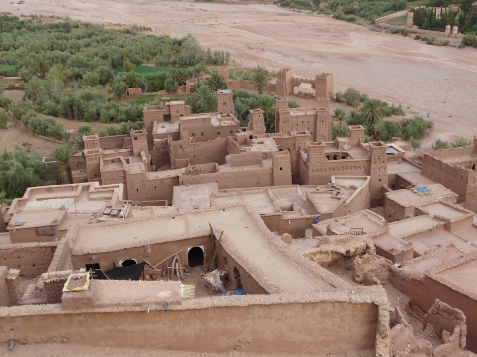 Aerial view of the ancient Ait Benhaddou village.