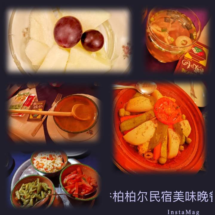 Collage of various foods in bowls.