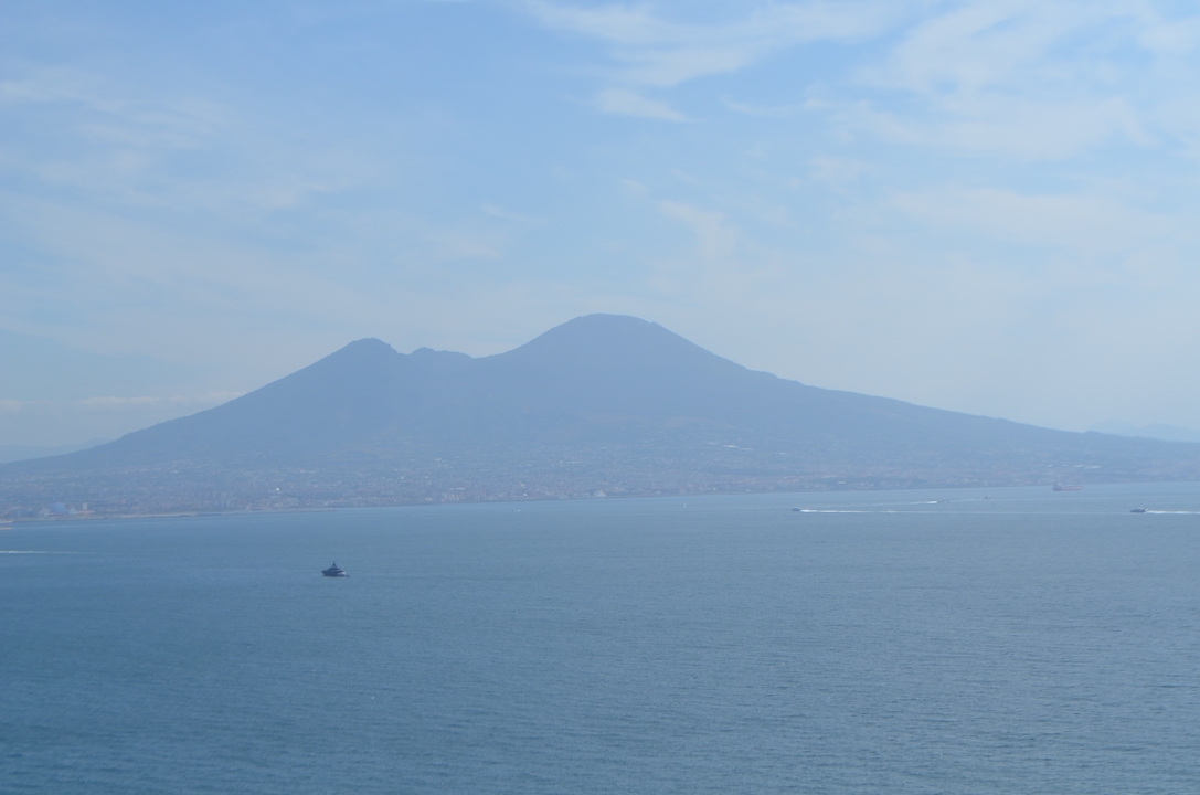 Mount Vesuvius overlooking the sea.
