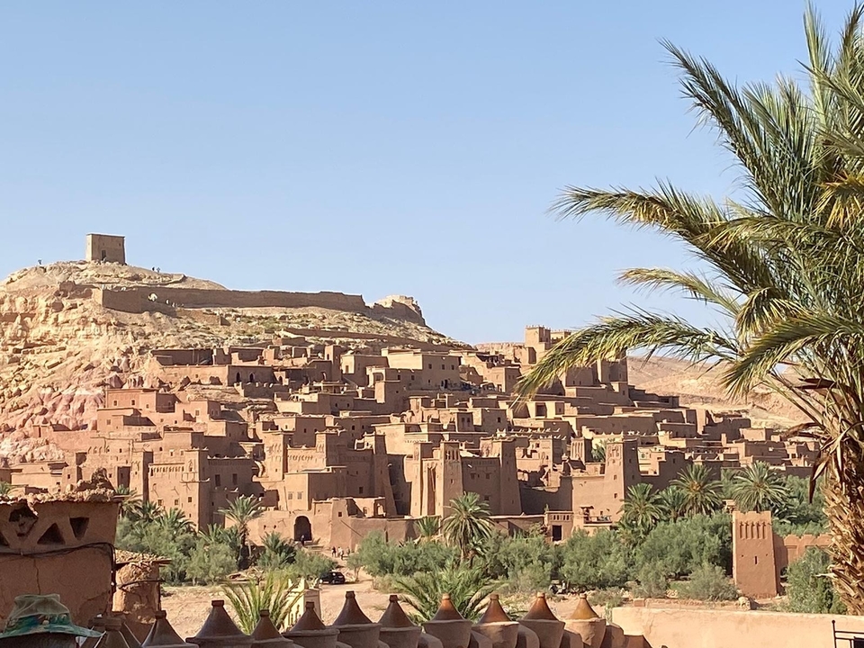 Ancient fortified village built into a hillside.
