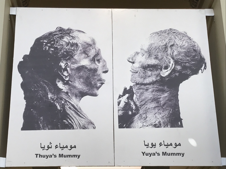Images d'anciennes momies côte à côte avec du texte étiquetés en dessous.
