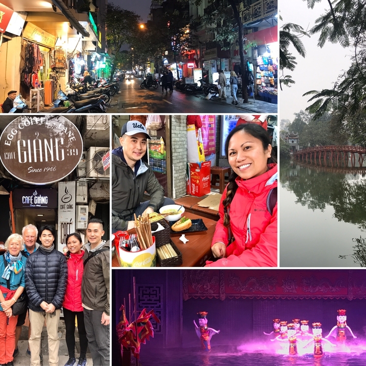 Des gens qui savourent de la nourriture et des boissons au Café Giang à Hanoï.