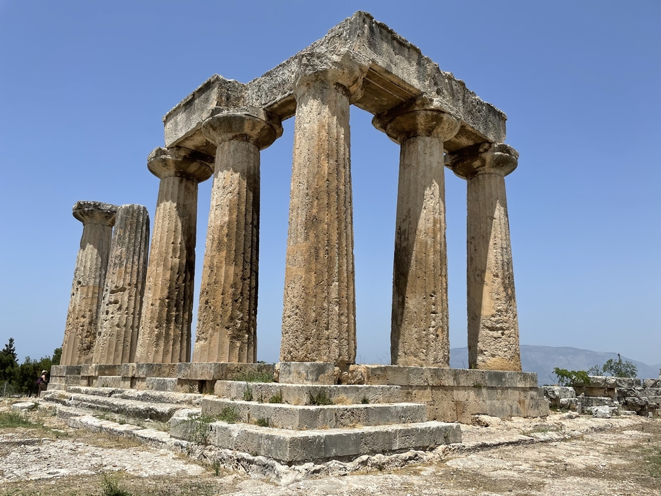 Ancient Greek columns at archaeological site