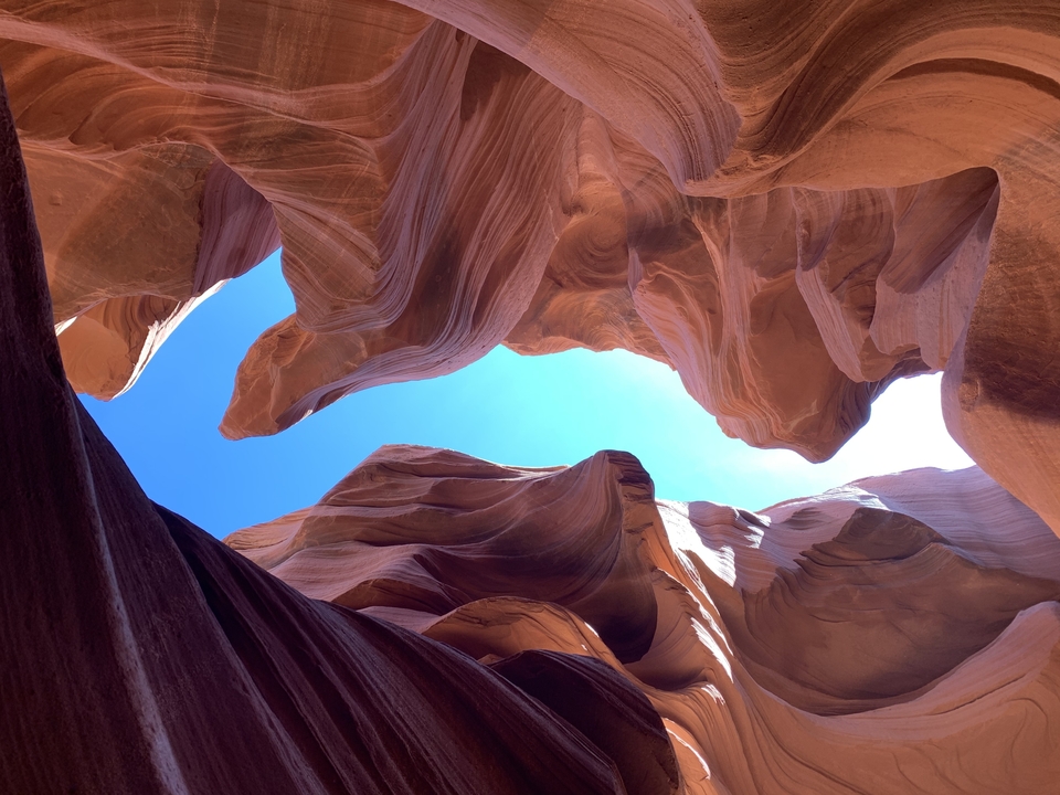 Antelope Canyon with light streaming from above