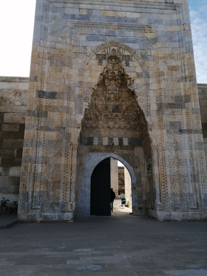 Intricately carved stone archway