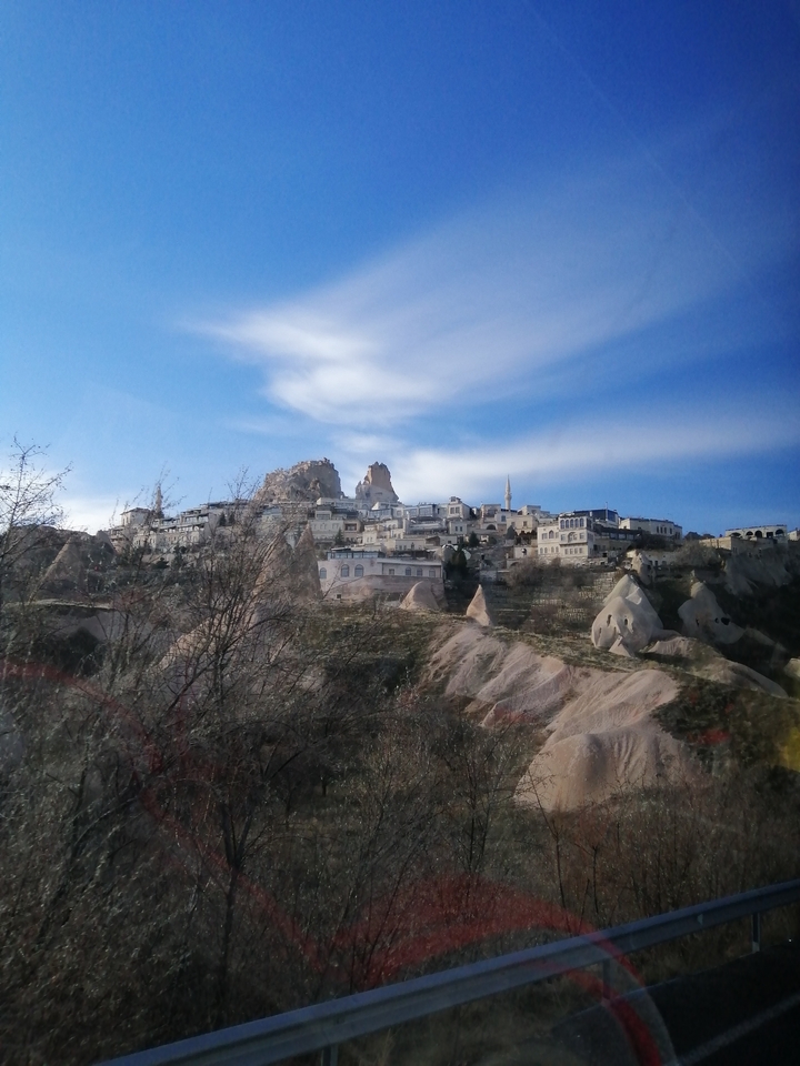 Picturesque town built into rock formations