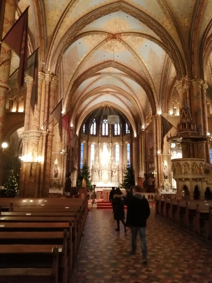 Interior of a brightly lit church