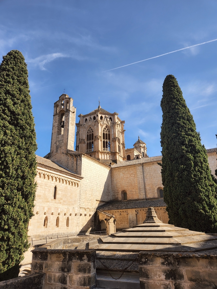 Historic church with tall bell tower.