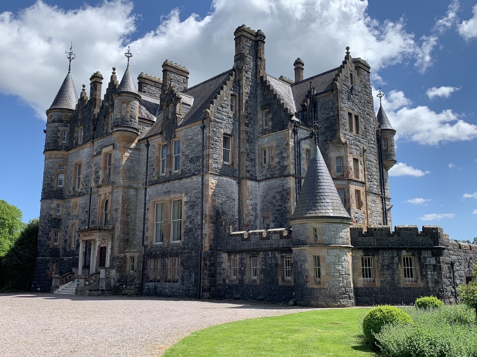 A grand castle with intricate architecture.