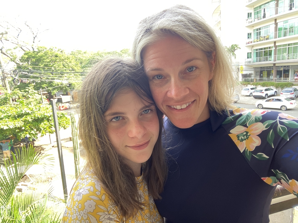 Close-up of two people smiling