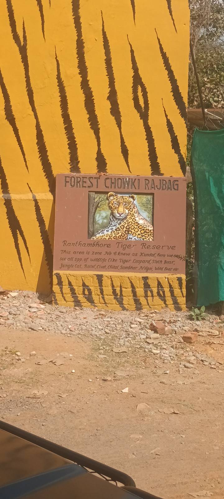 Signalisation d'une réserve forestière peinte sur un mur.