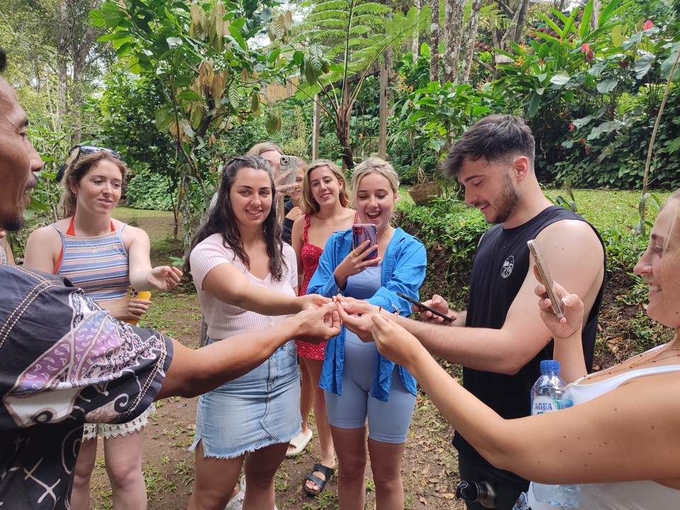 Group of young people engaging in a fun activity.