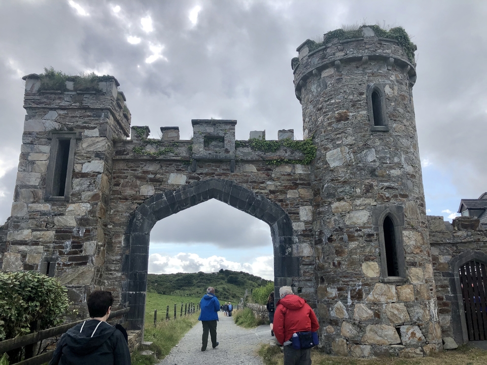 Stone entrance of a castle ruin.