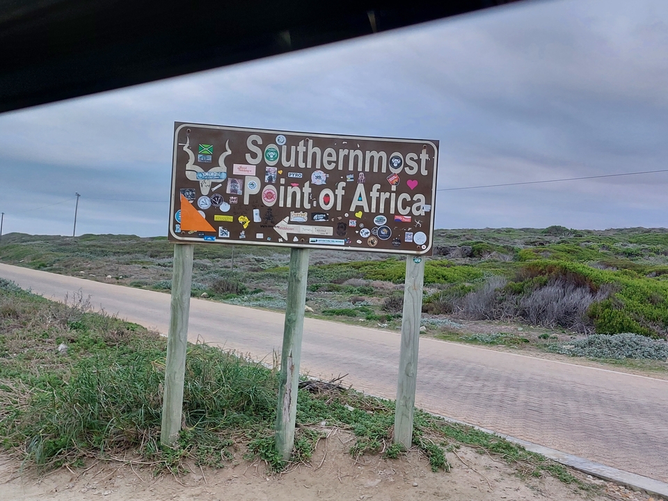 Sign indicating 'Southernmost Point of Africa'.