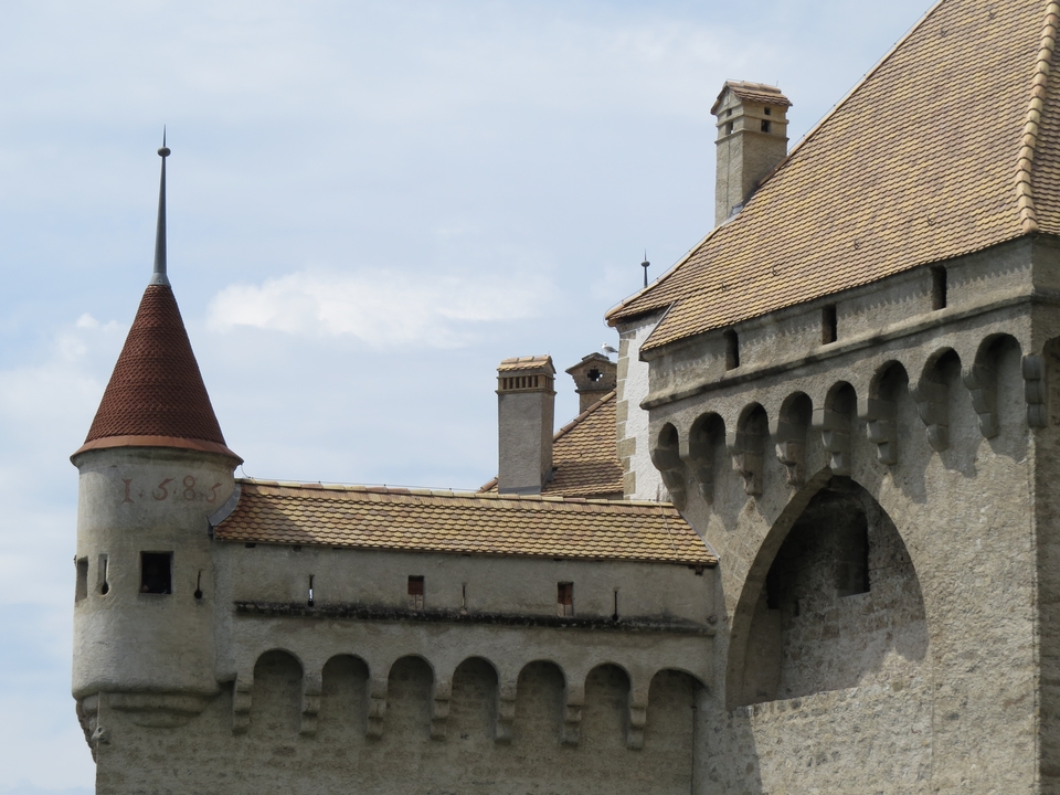 Close-up of a medieval stone tower