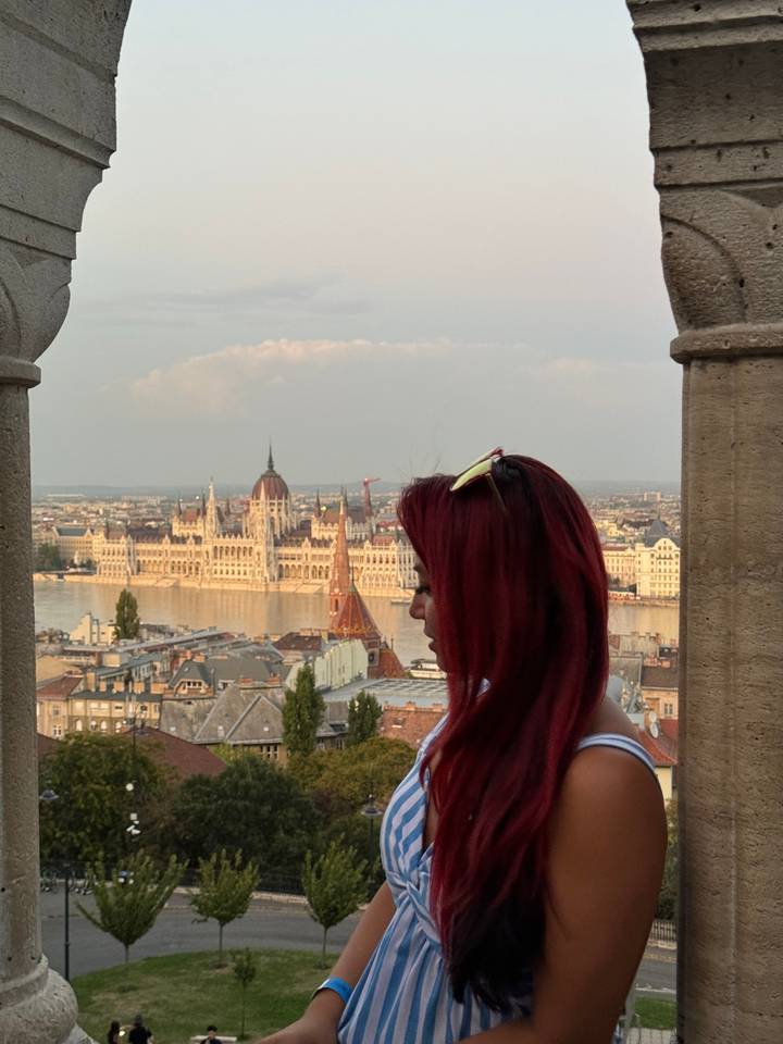 Person looking over a city view.