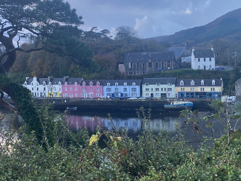 Colorful buildings along a waterfront.