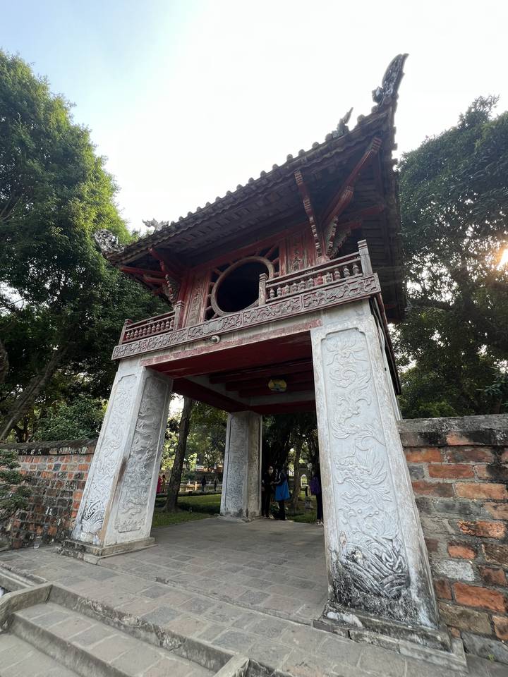 Historic temple or pagoda with intricate carvings.