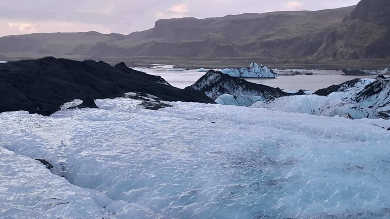 Icy landscape with glacial scenery