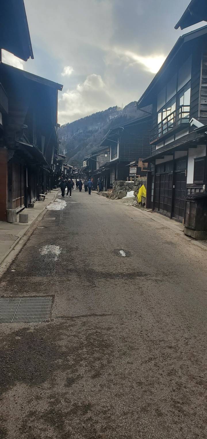 Street view of a traditional Japanese town.