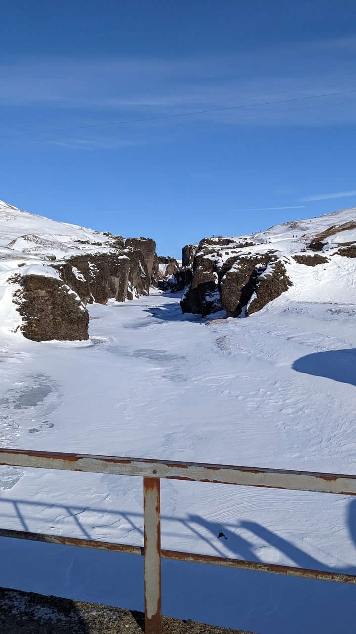Snowy canyon landscape