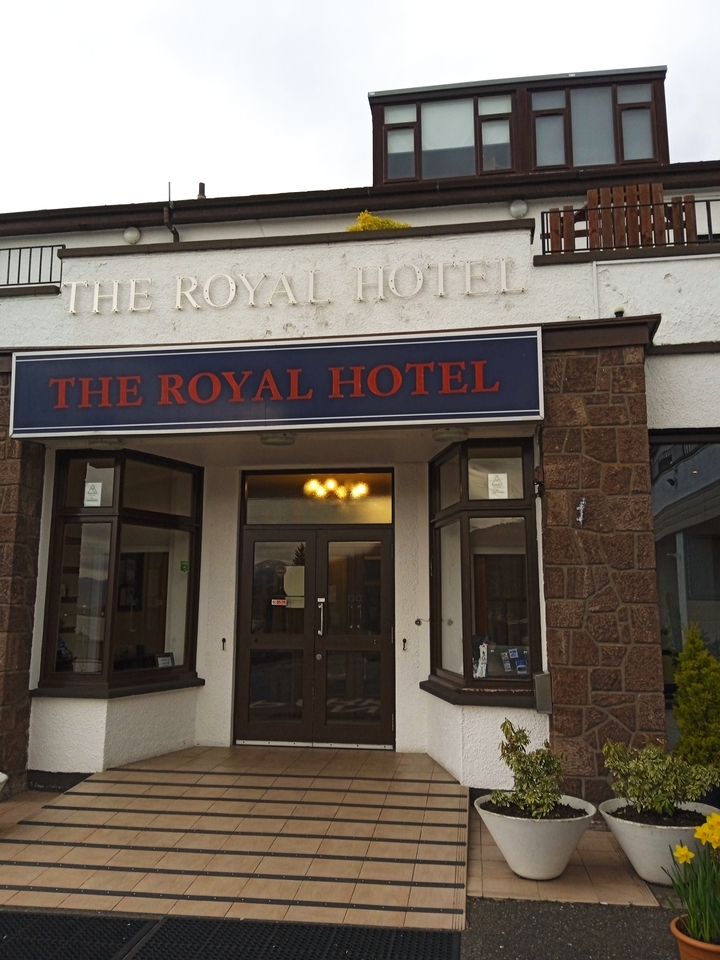 The entrance of The Royal Hotel.