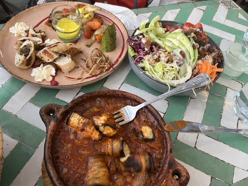 Plate of traditional Moroccan cuisine.