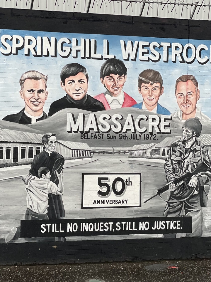 Mural commemorating the 50th anniversary of an event.