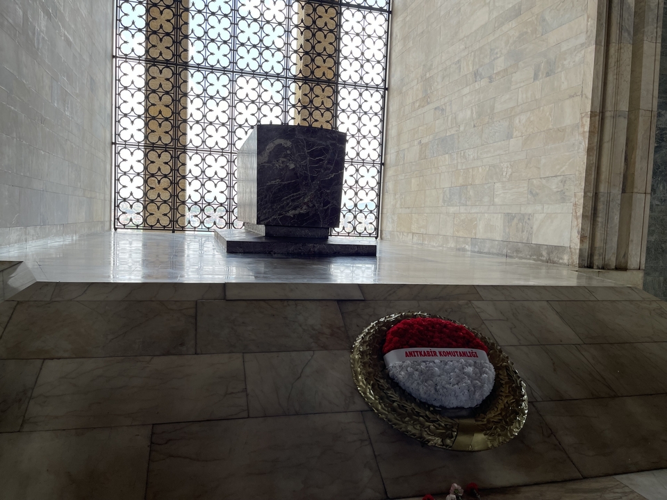 Anıtkabir wreath and monument interior.