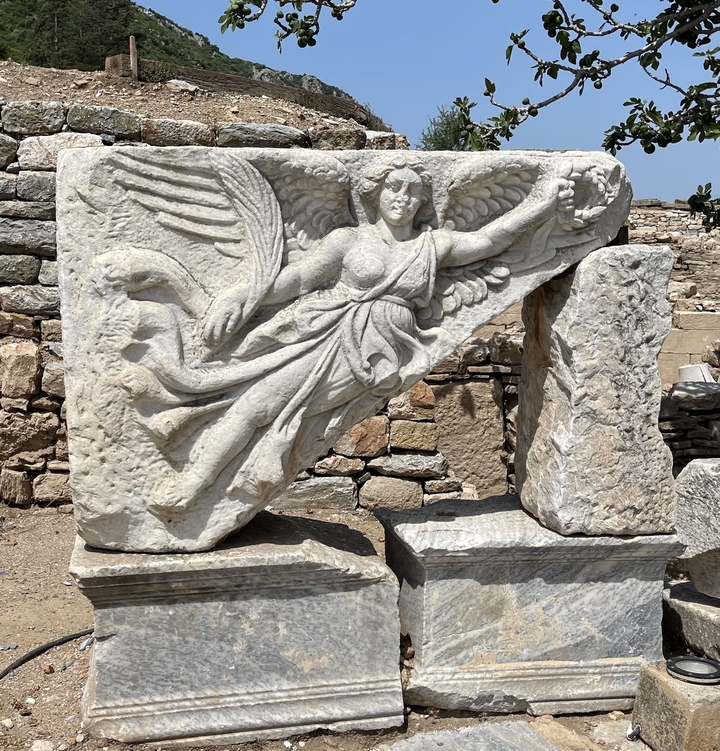Relief sculpture in an ancient ruin.