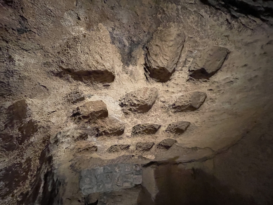 Underground cavern wall.