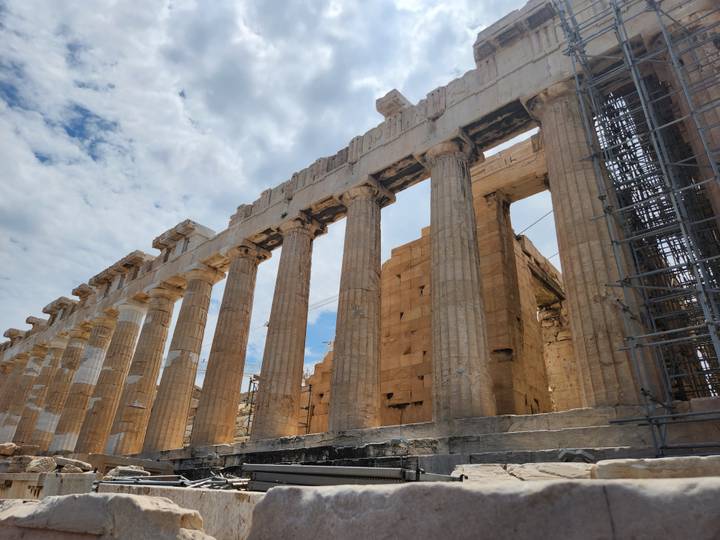 Ancient temple ruins with large columns.