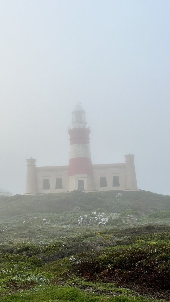 Lighthouse in foggy conditions.