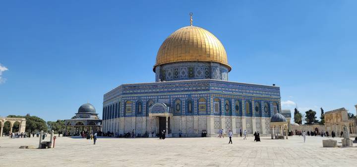 The Dome of the Rock on the Temple Mount in Jerusalem.