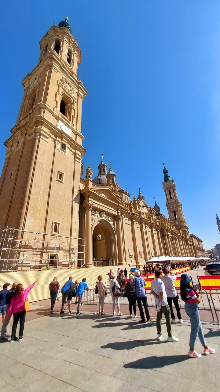 Baroque-style cathedral with blue sky.