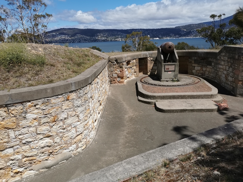 Historic stone fort with view of the sea.