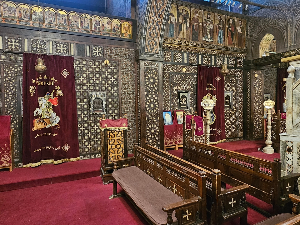 Interior of a richly decorated church or temple.