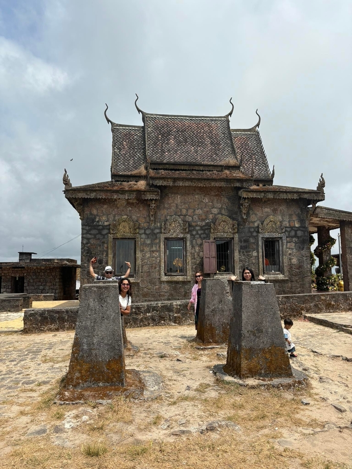 Old temple with people in front.