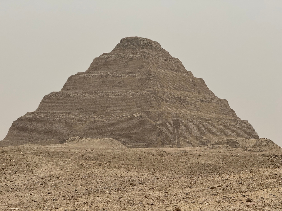 The Pyramid of Djoser in the desert.