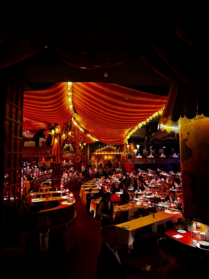 Vibrant interior of a restaurant with lively ambiance