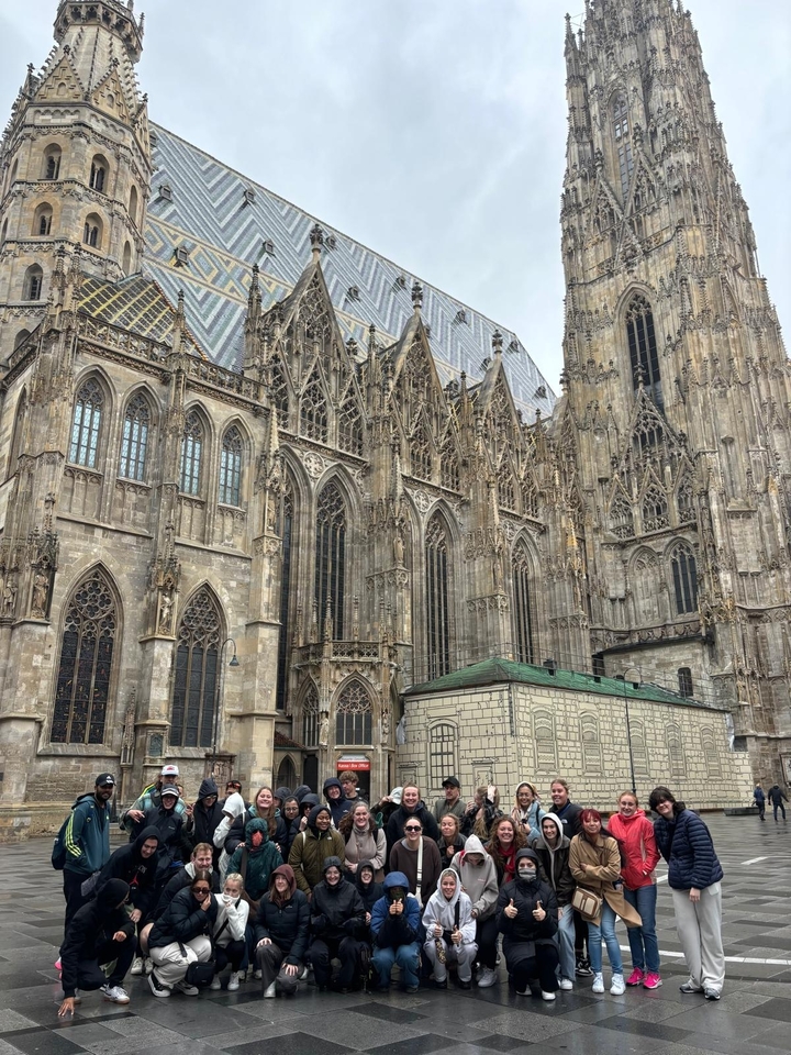 A Gothic-style cathedral facade.