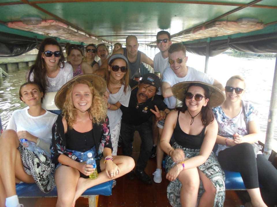 Group of people on a boat tour.
